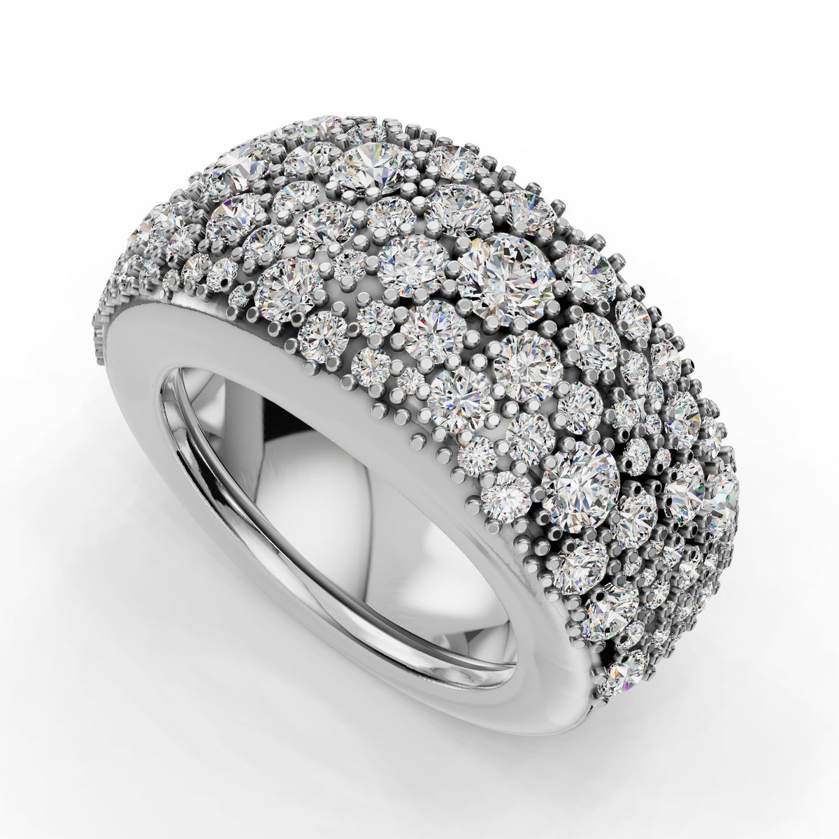 The Cobblestone | Oura Series 3 & 4 | White Gold | 3D view
