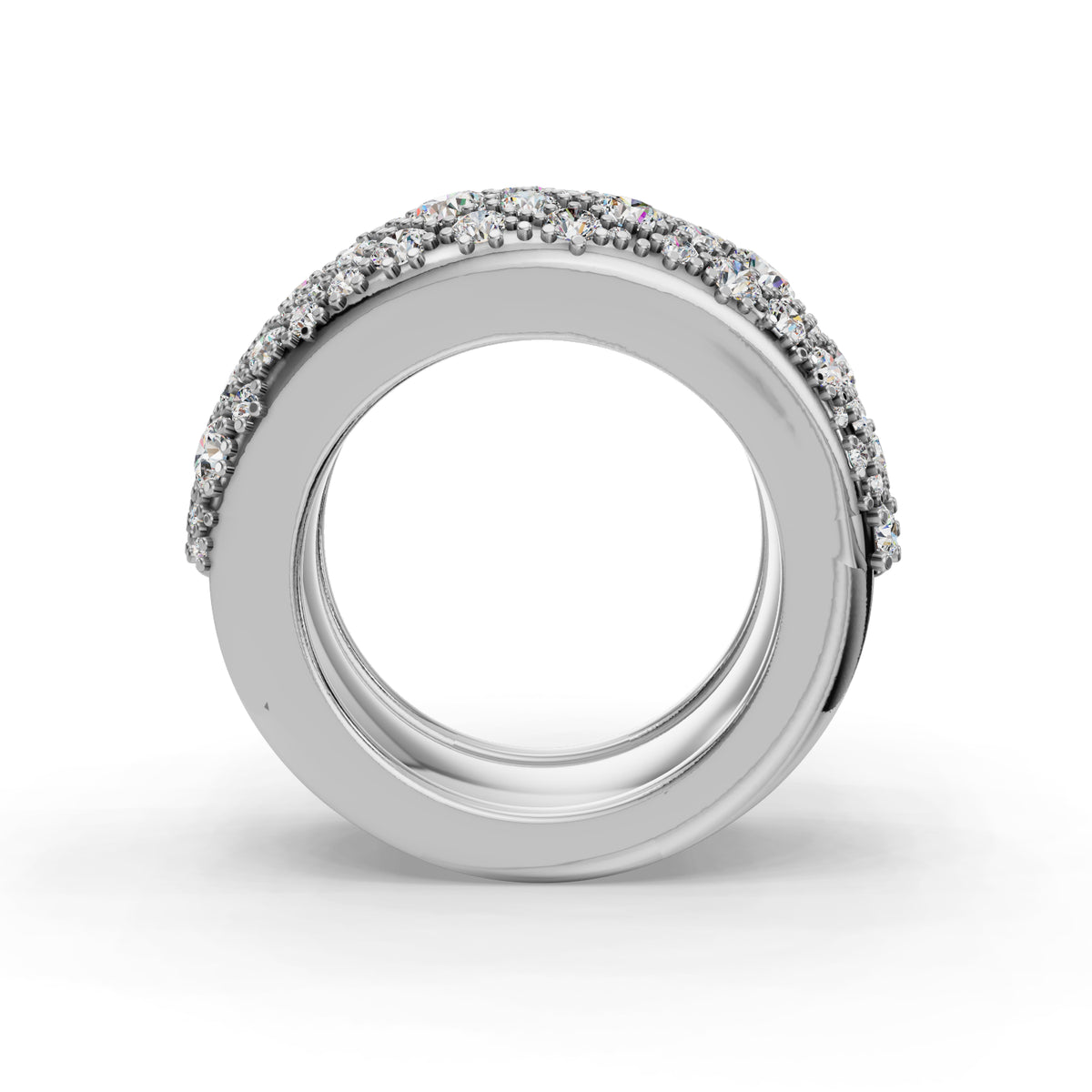The Cobblestone | Oura Series 3 & 4 | White Gold | Front view