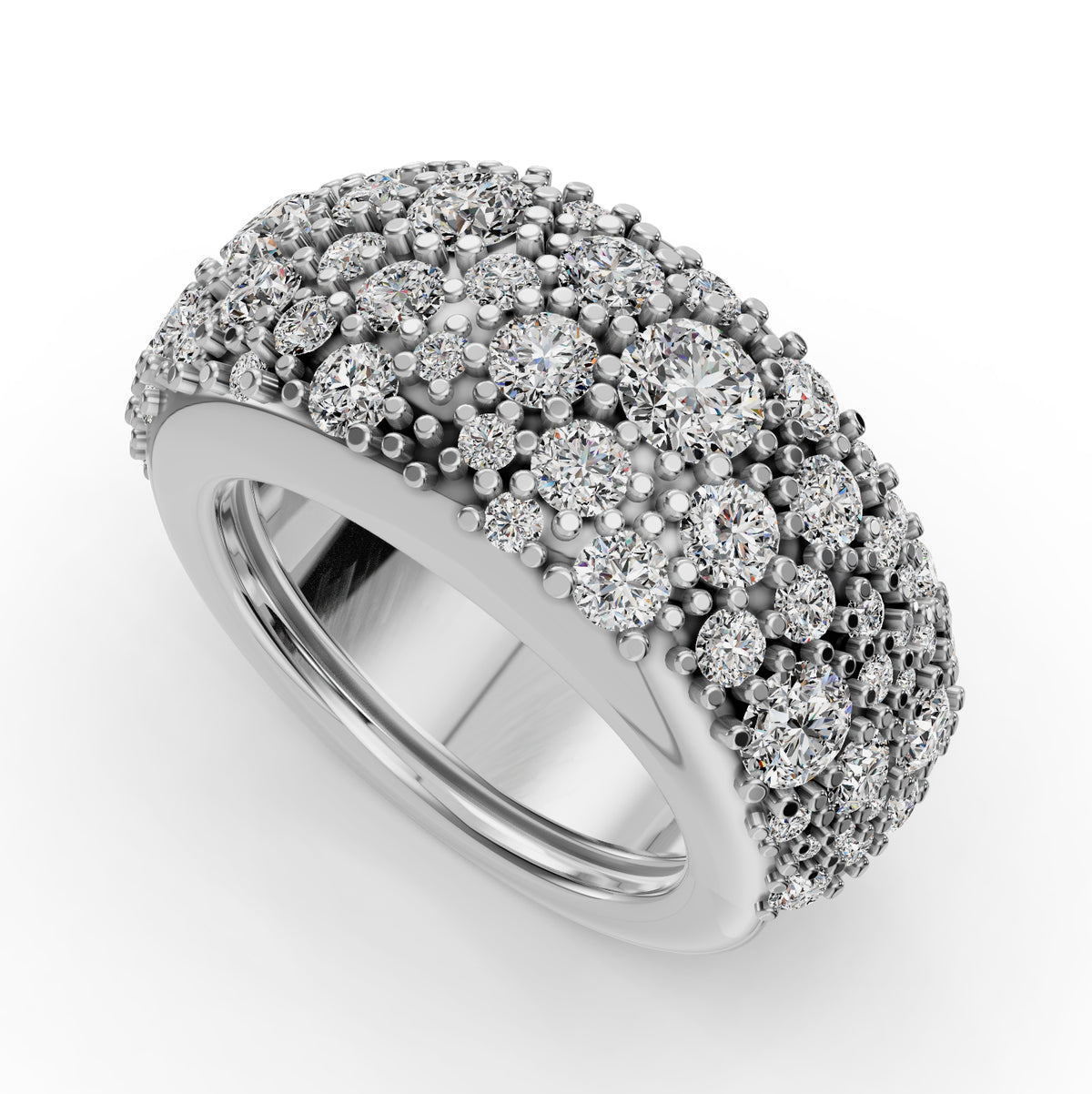 The Cobblestone | Oura Series 5 | White Gold | 3D view