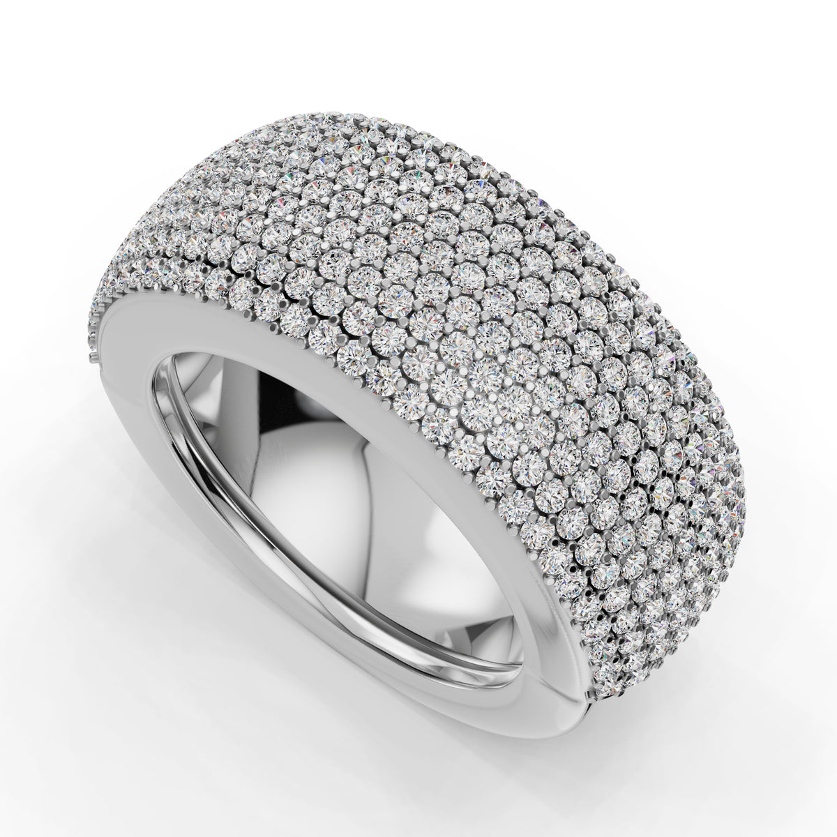 The Full Pavé | Oura Series 3 & 4 | White Gold | 3D view