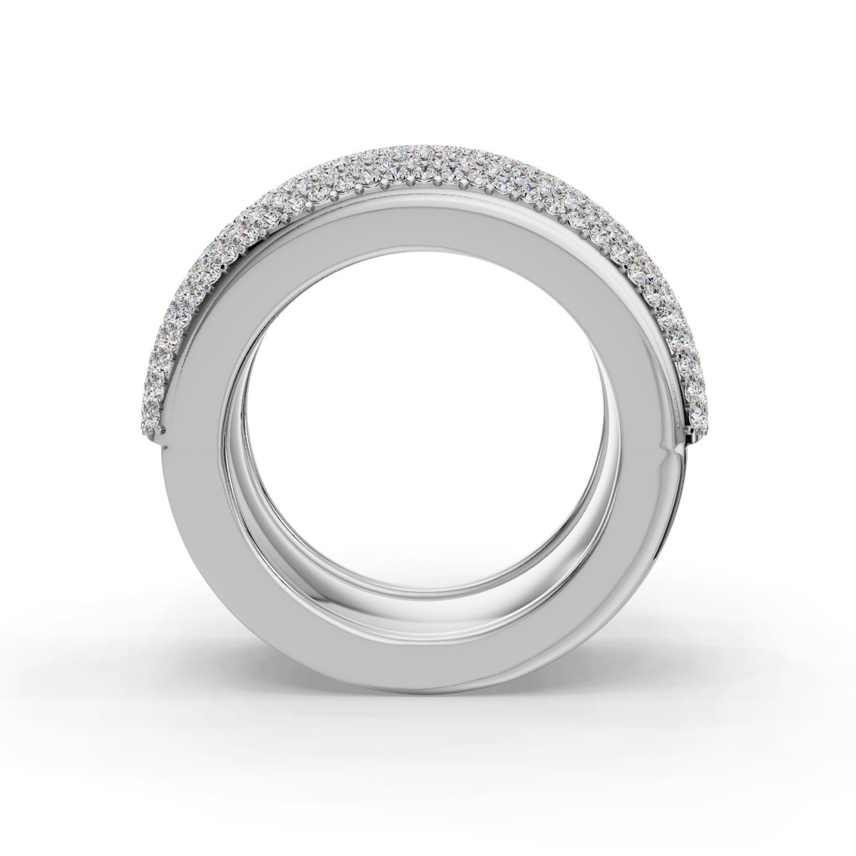 The Full Pavé | Oura Series 3 & 4 | White Gold | Front view