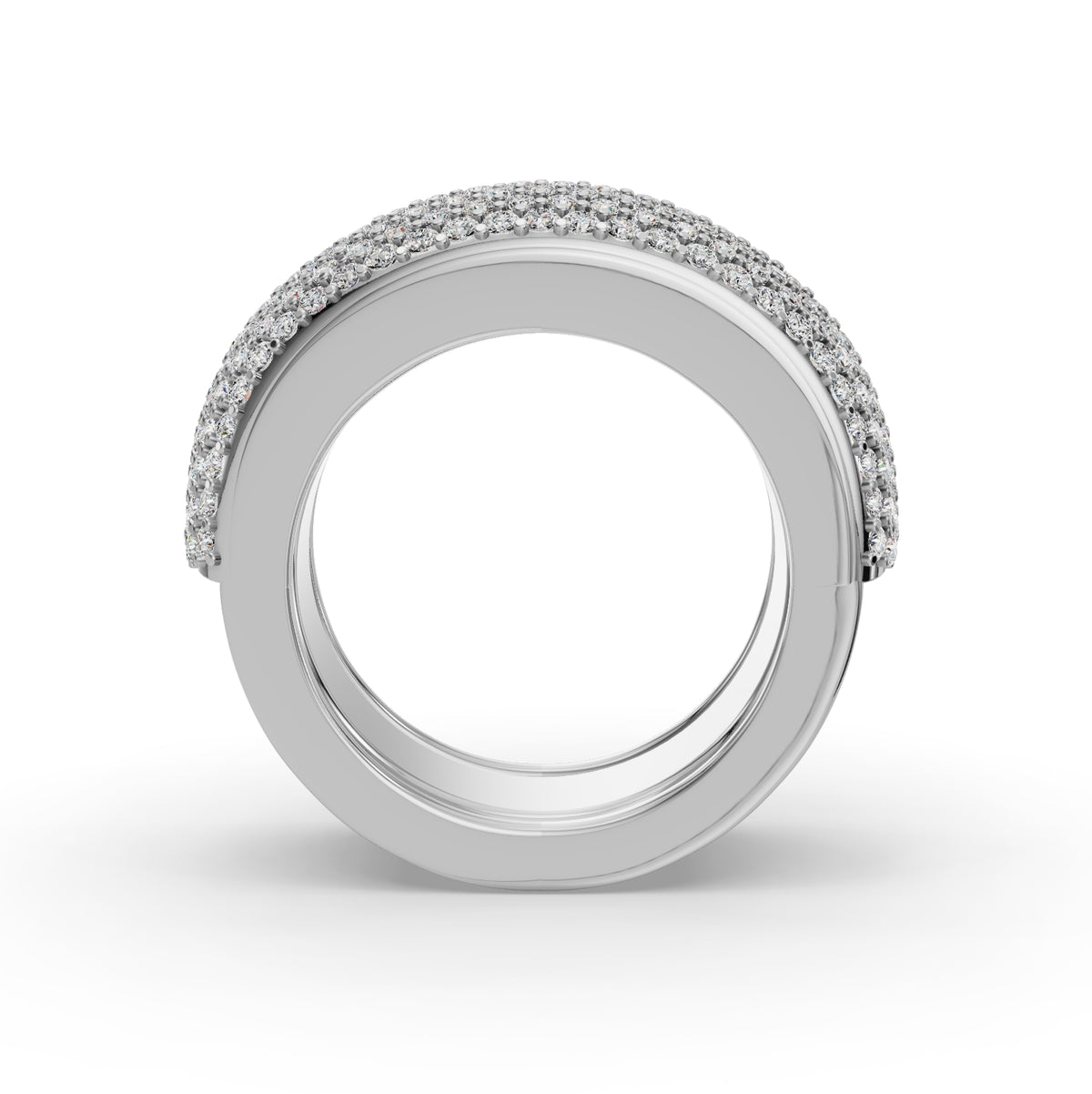 The Full Pavé | Oura Series 5 | White Gold | Front view