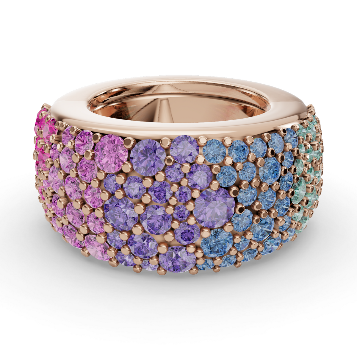 The Gemstone Cobblestone | Oura Series 3 & 4 | Ombré | Rose Gold | Top view