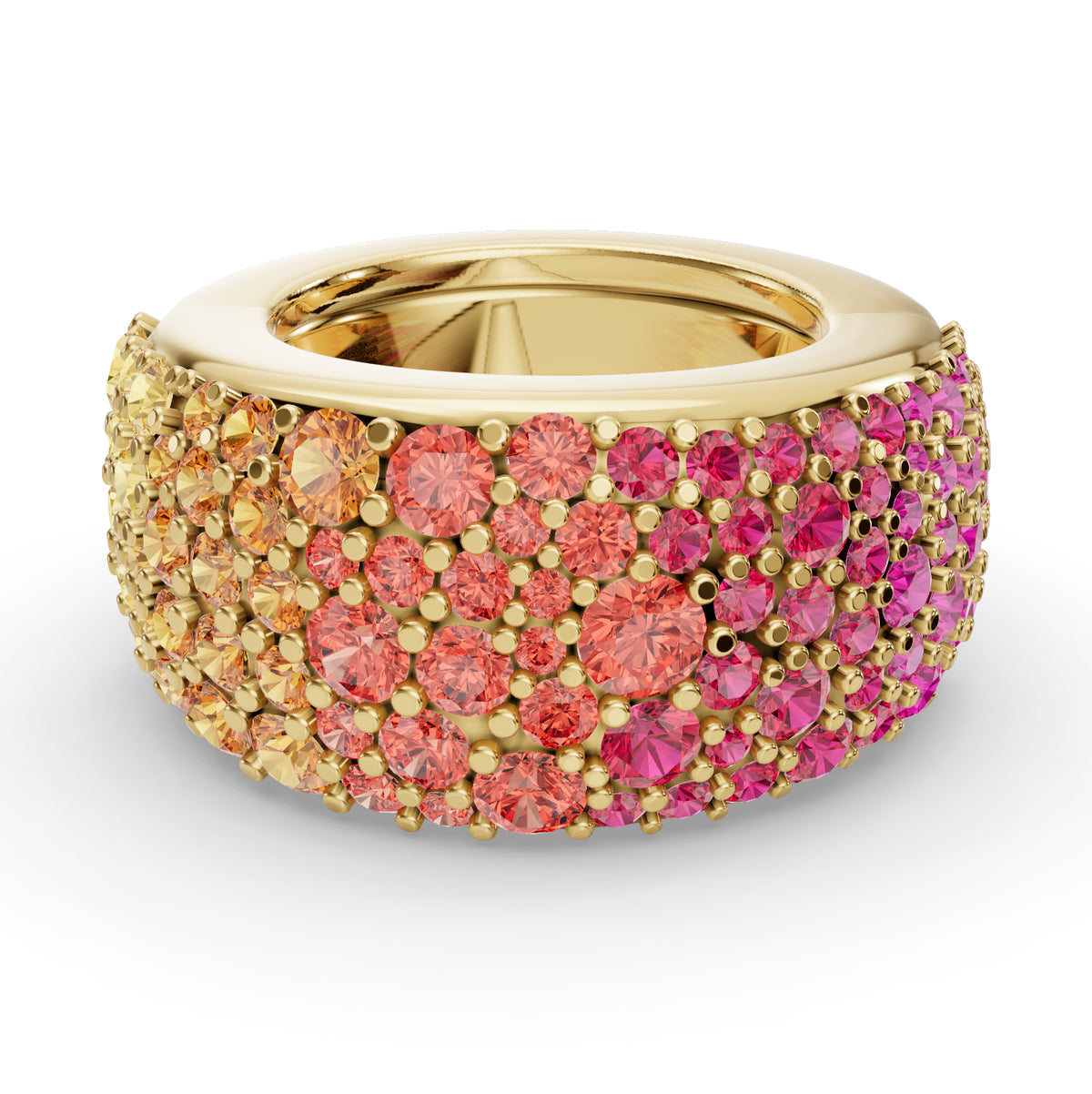 The Gemstone Cobblestone | Oura Series 3 & 4 | Ombré | Yellow Gold | Top view