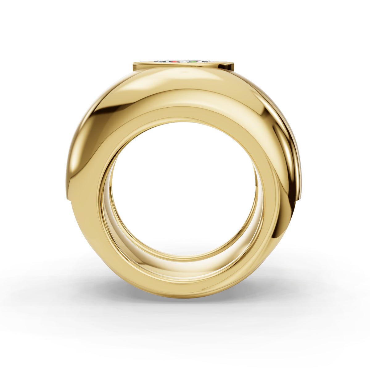 The Puff | Oura Series 3 & 4 | Yellow Gold | Front view