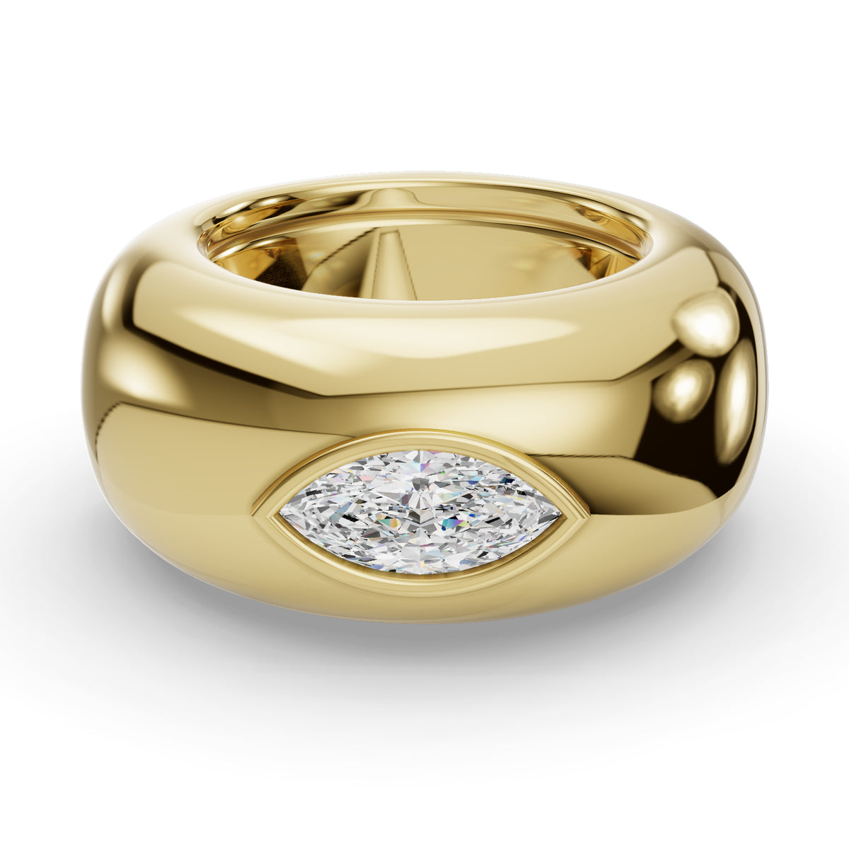 The Puff | Oura Series 3 & 4 | Yellow Gold | Top view