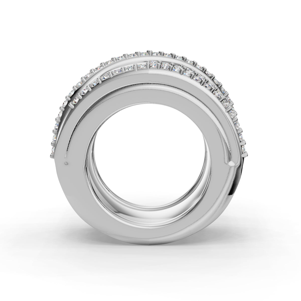 The Strands | Oura Series 3 & 4 | White Gold | Front view