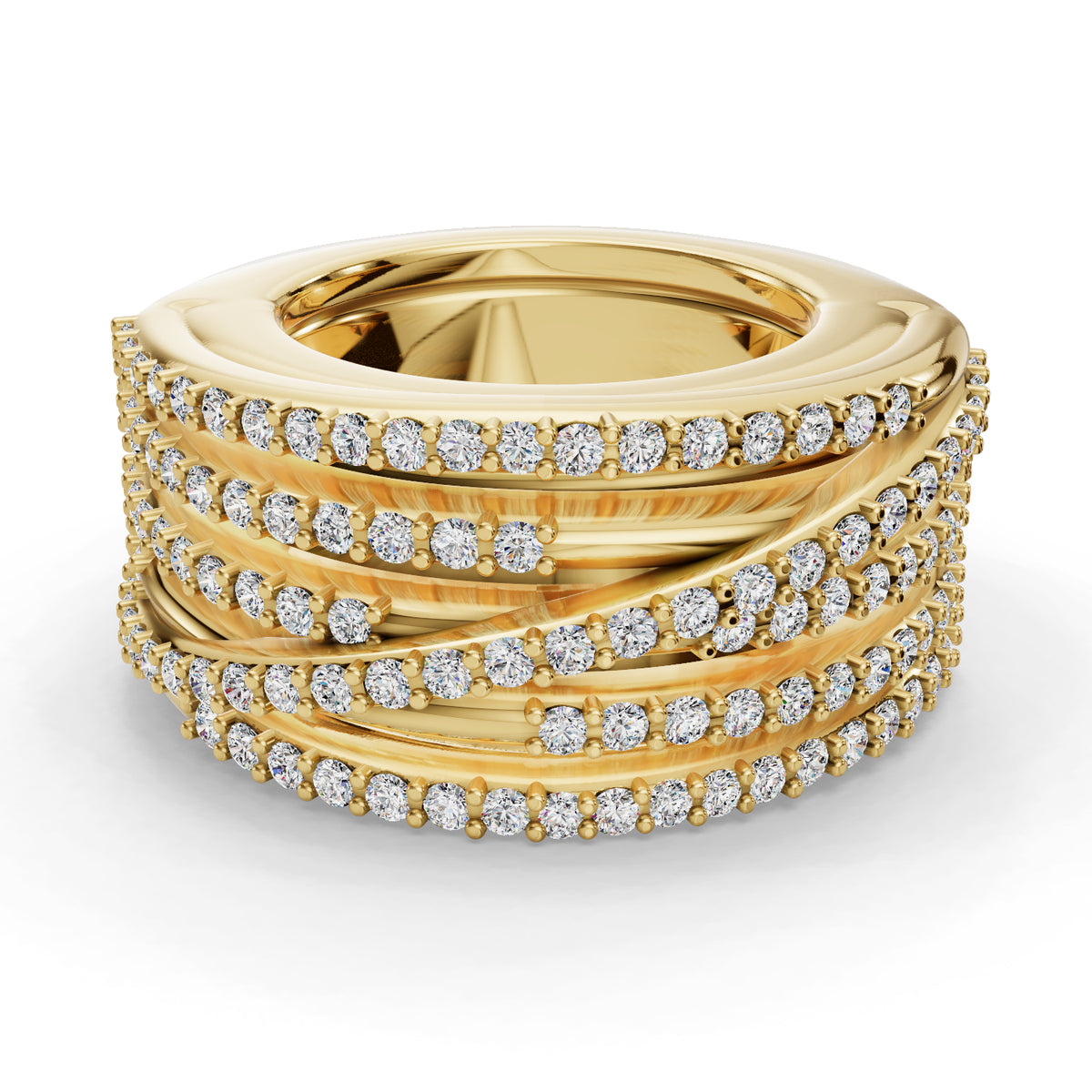 The Strands | Oura Series 3 & 4 | Yellow Gold | Top view
