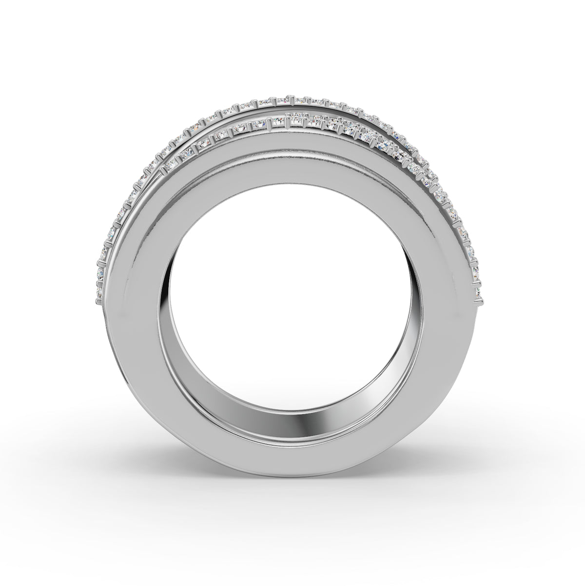 The Strands | Oura Series 5 | White Gold | Front view