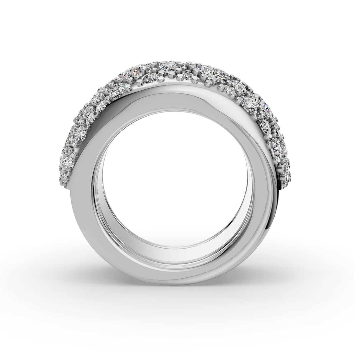 The Cobblestone | Oura Series 5 | White Gold | Front view
