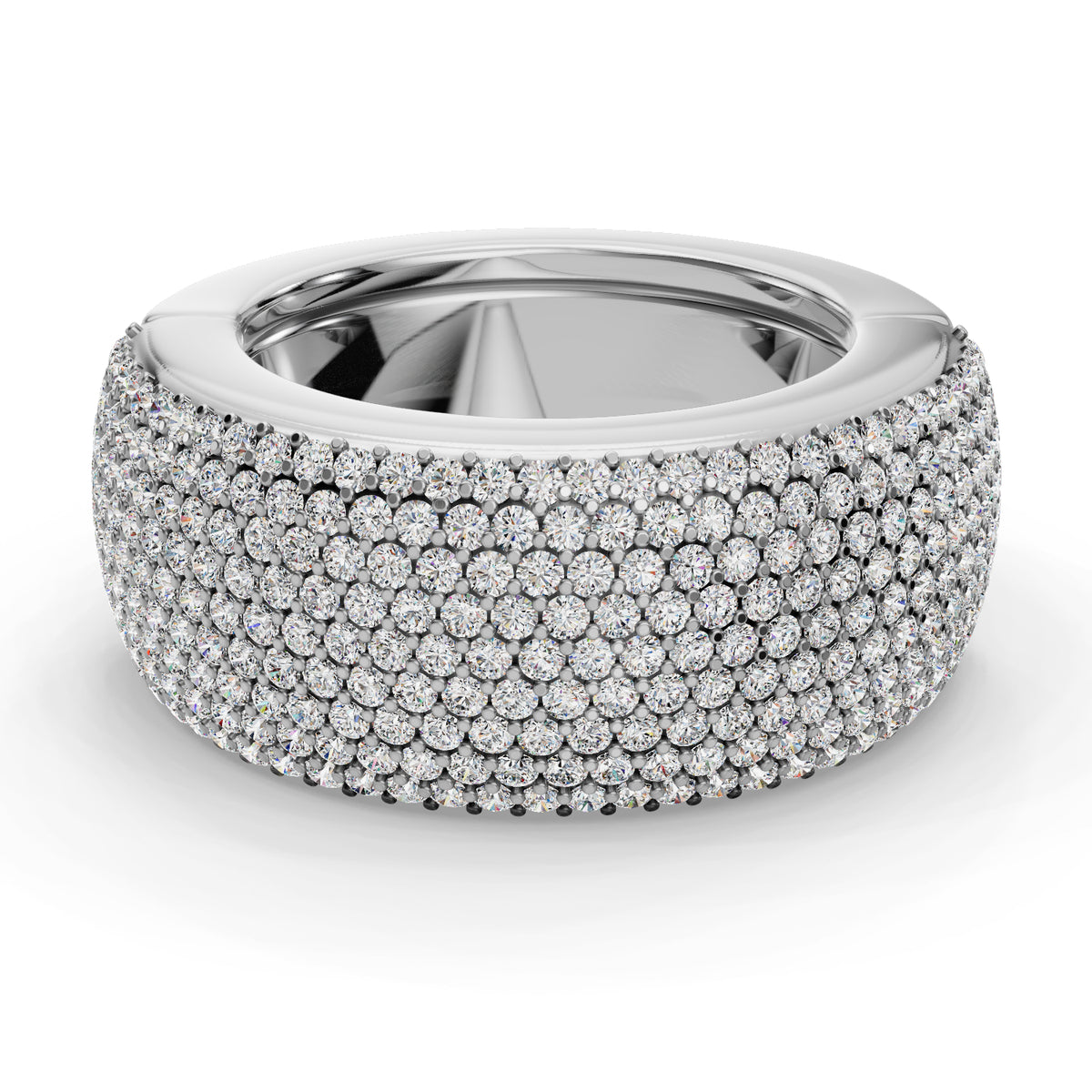 The Full Pavé | Oura Series 3 & 4 | White Gold | Top view