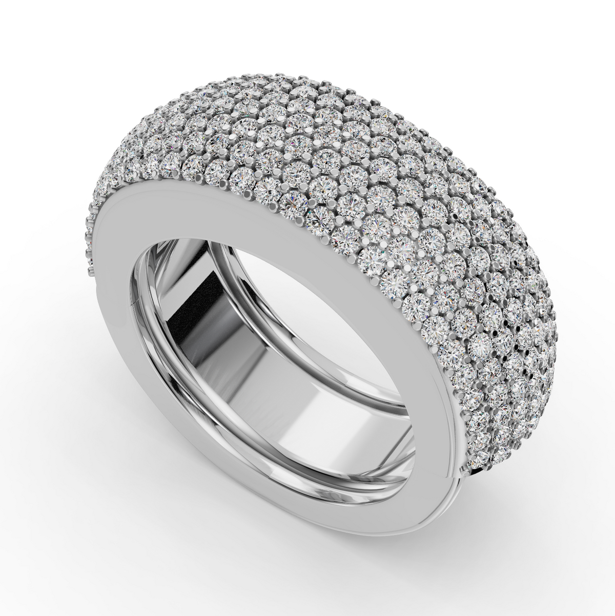 The Full Pavé | Oura Series 5 | White Gold | 3D view