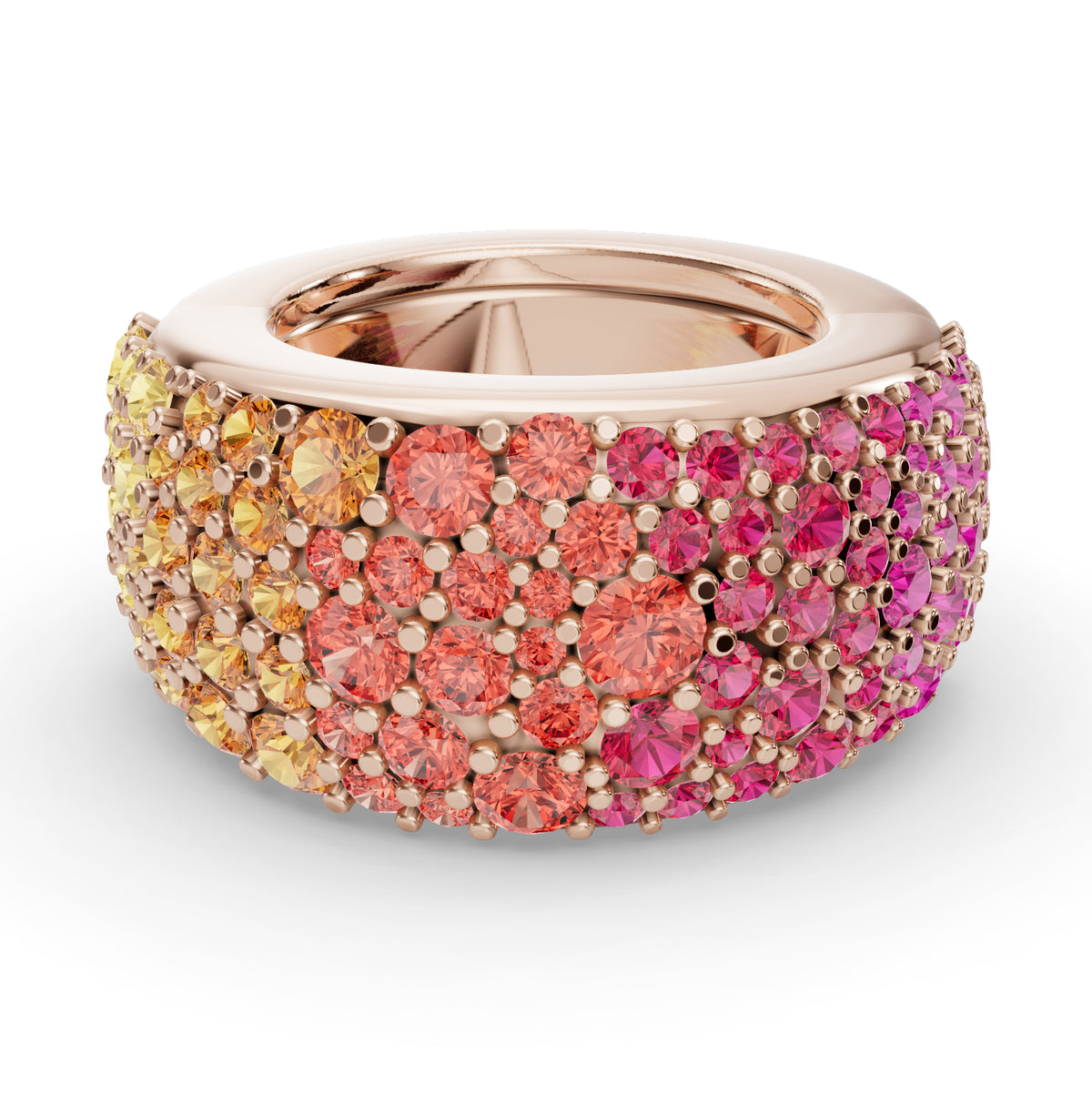 The Gemstone Cobblestone | Oura Series 3 & 4 | Ombré | Rose Gold | Top view