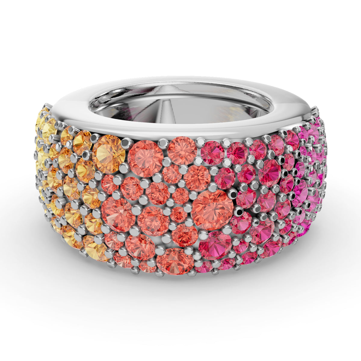 The Gemstone Cobblestone | Oura Series 3 & 4 | Ombré | White Gold | Top view