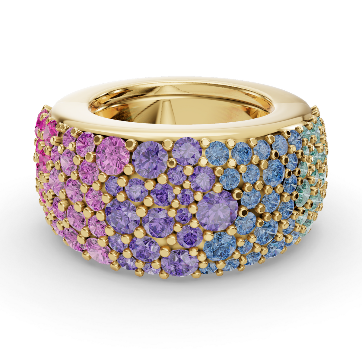 The Gemstone Cobblestone | Oura Series 3 & 4 | Ombré | Yellow Gold | Top view