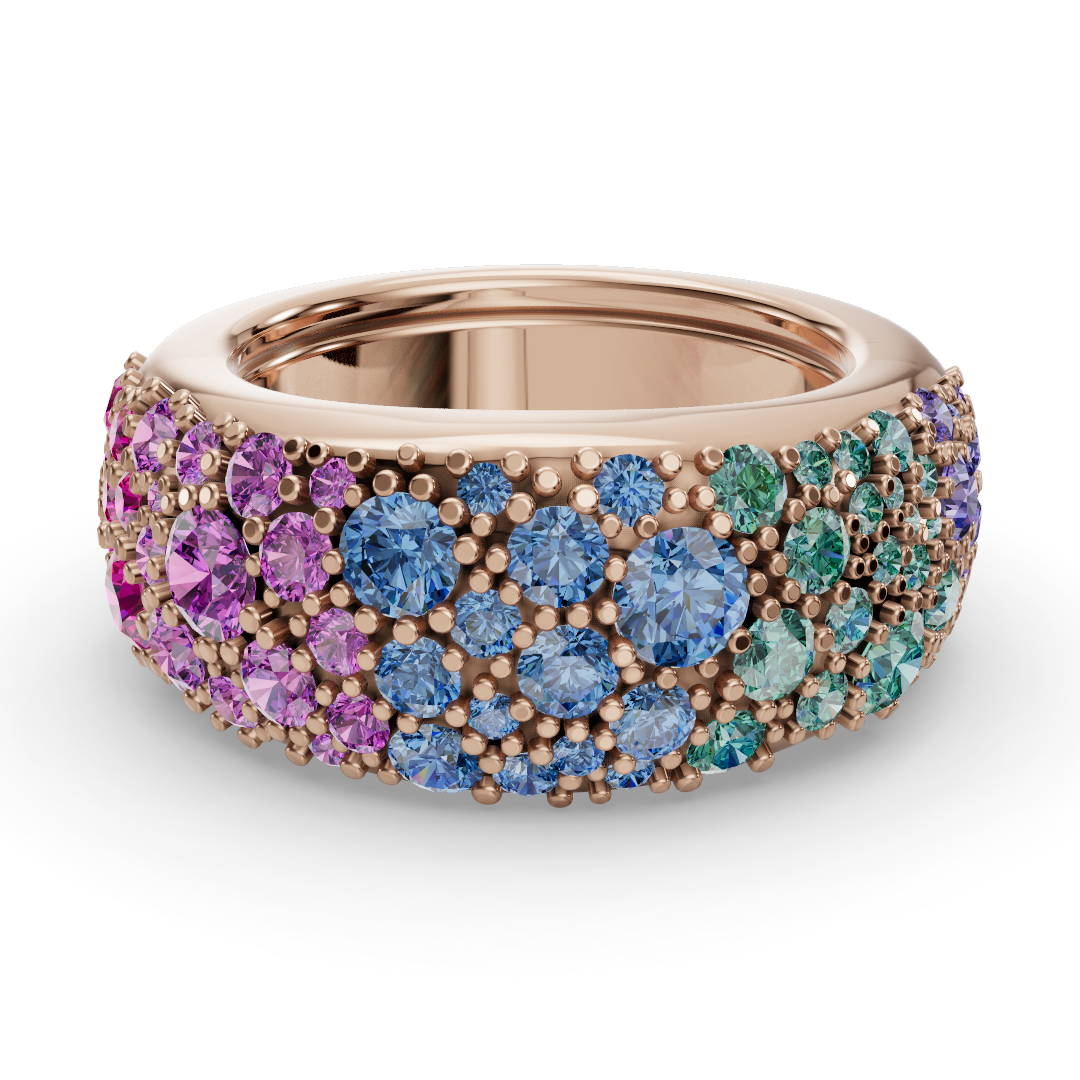 The Gemstone Cobblestone | Oura Series 5 | Ombré | Rose Gold | Top view