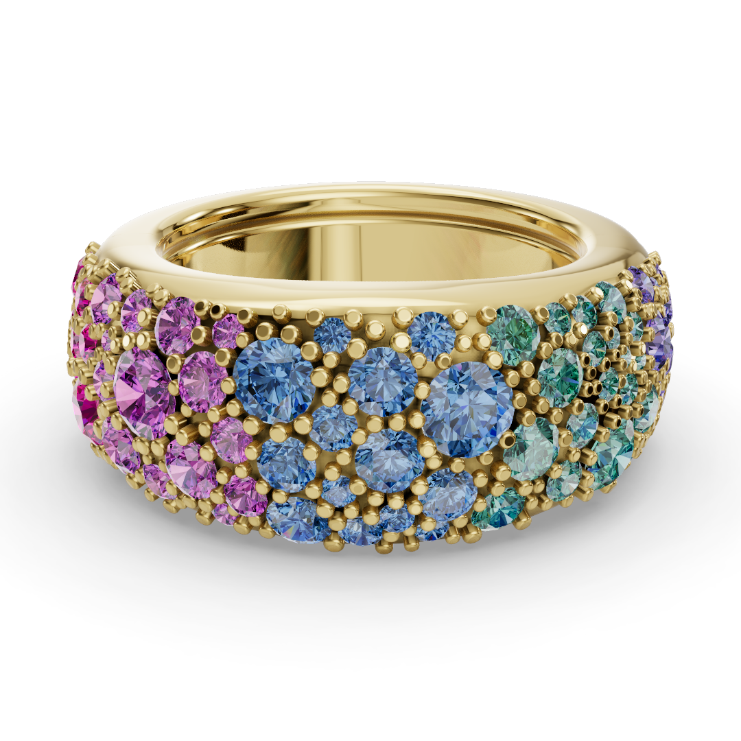 The Gemstone Cobblestone | Oura Series 5 | Ombré | Yellow Gold | Top view