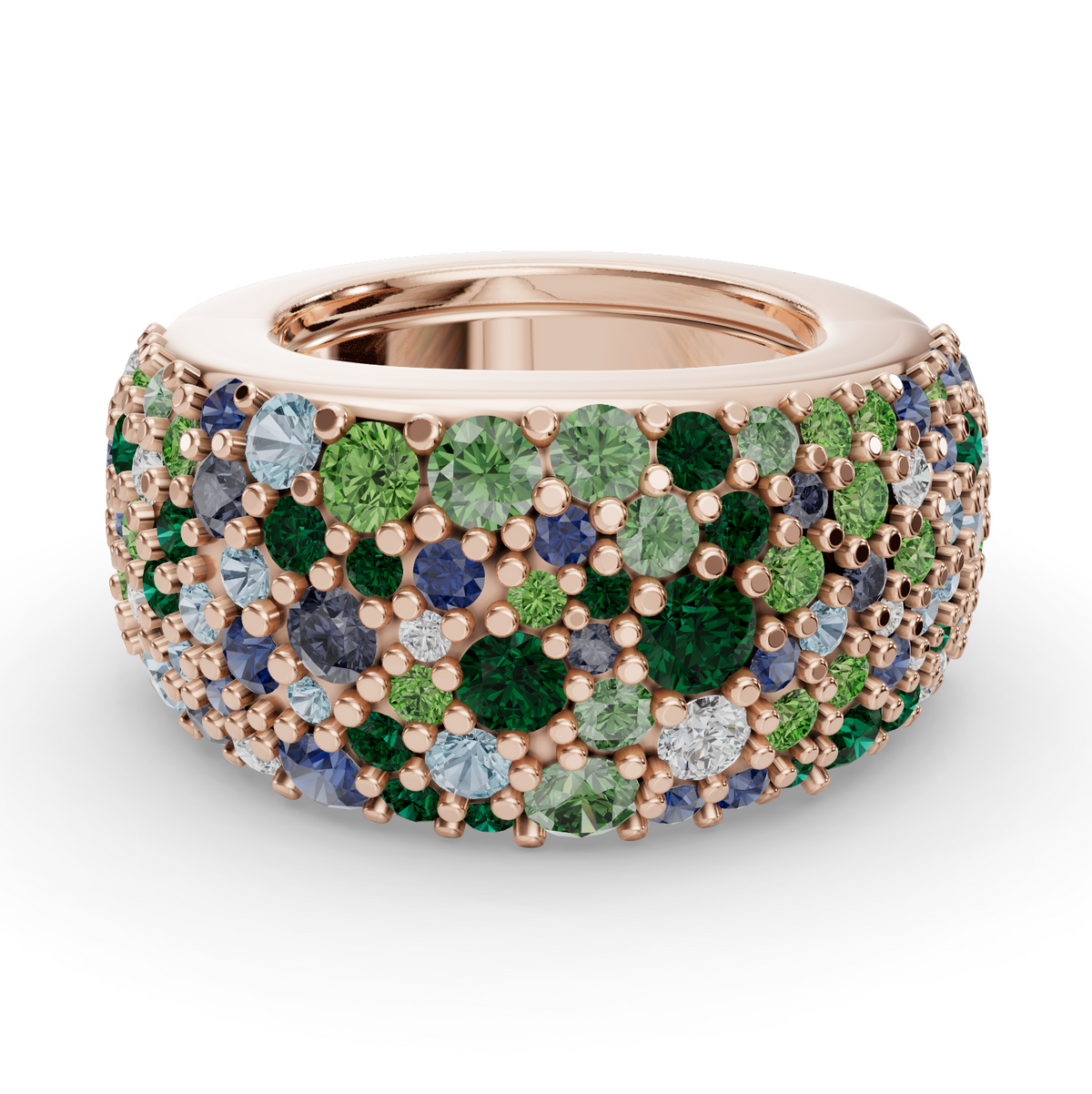 The Gemstone Cobblestone | Oura Series 5 | Oura Series 3 & 4 | Confetti | Rose Gold | Top view