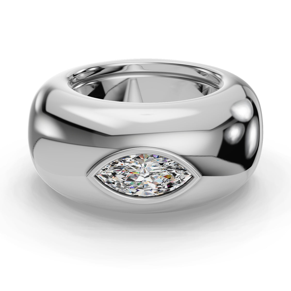 The Puff | Oura Series 3 & 4 | White Gold | Top view