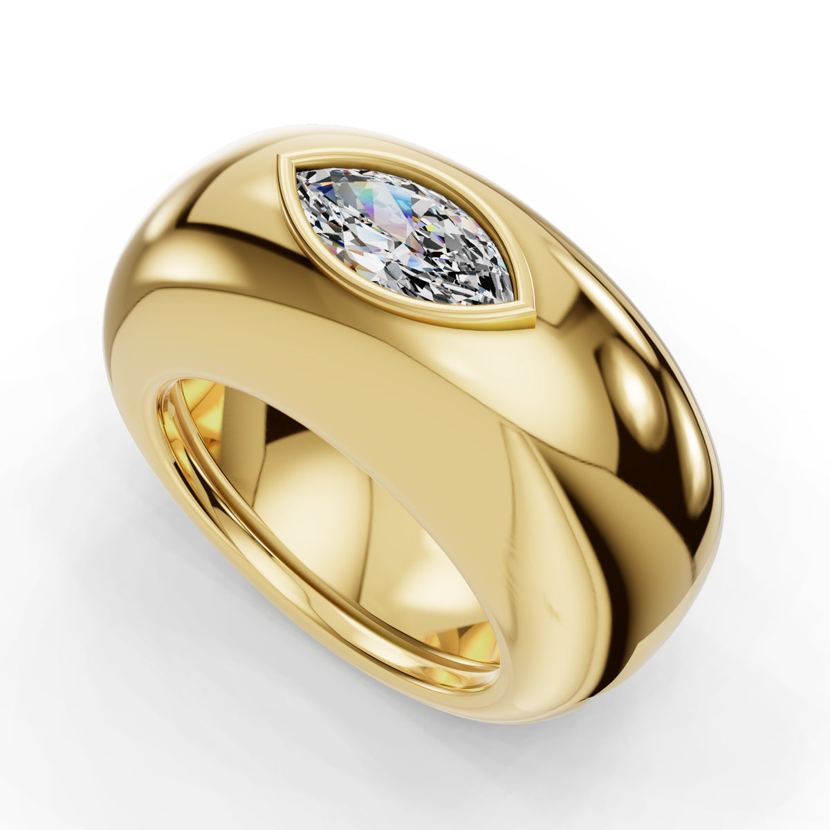 The Puff | Oura Series 3 & 4 | Yellow Gold | 3D view