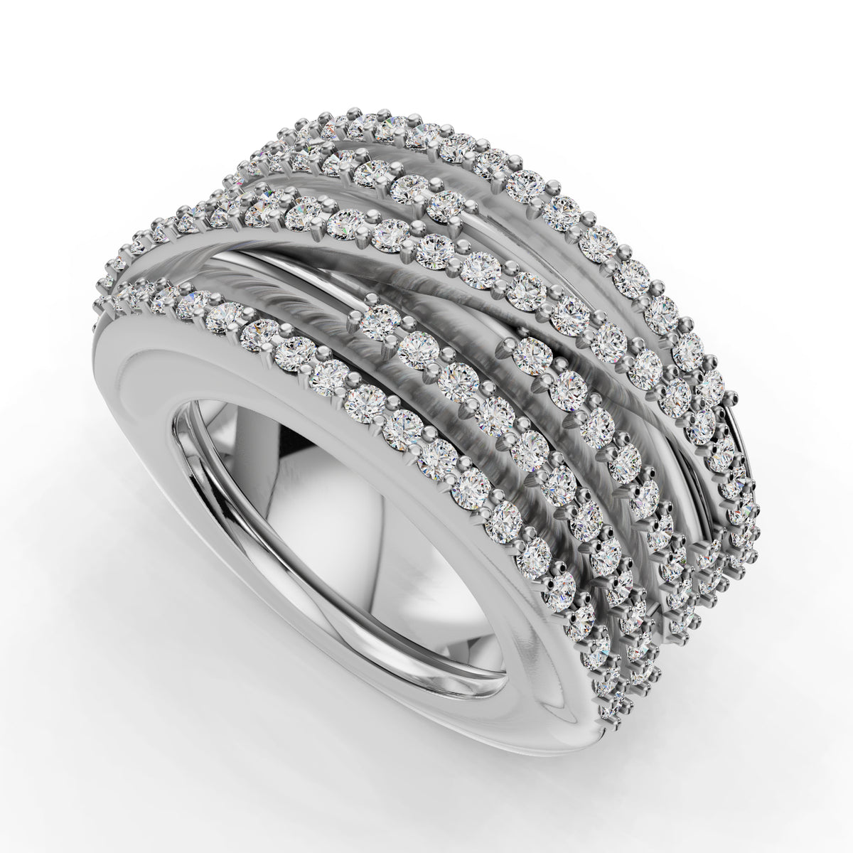 The Strands | Oura Series 3 & 4 | White Gold | 3D view