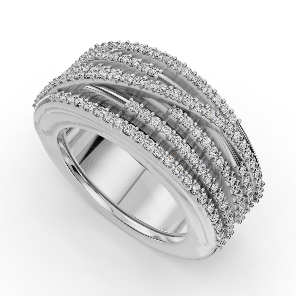 The Strands | Oura Series 5 | White Gold | 3D view